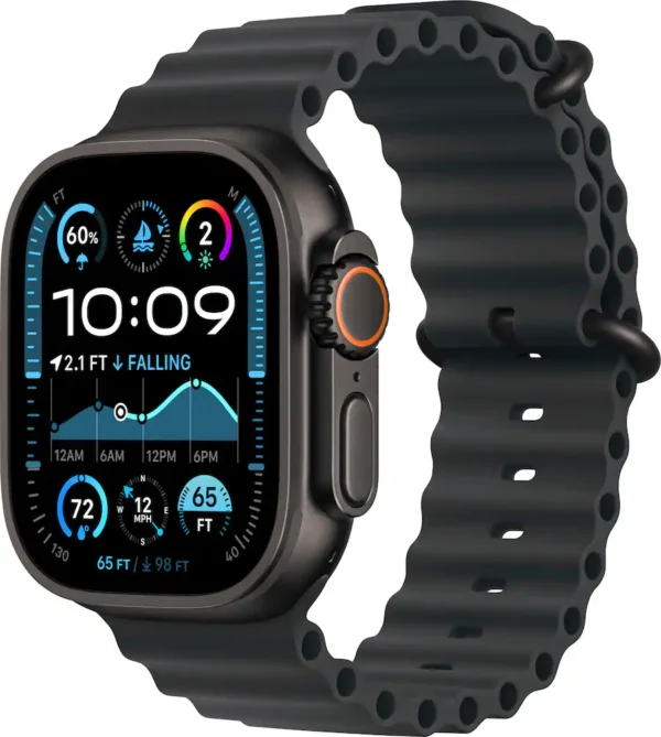 Apple Watch Ultra 2 (GPS+Cellular) 49mm Titanium Case with Black Ocean Band